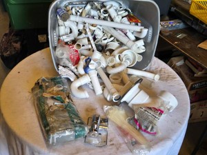 Lot of PVC Plumbing Components, Valves, and Accessories