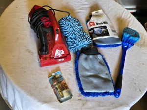 Dirt Devil Ultra Handheld Vacuum, Car Wash Mitts, Brush, and Lock Lubricant