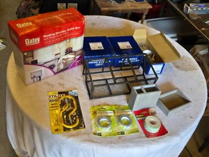 Oatey Washing Machine Outlet Box, Better Home Products Towel Rings, Utility Hooks and Tapes