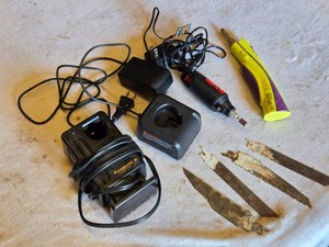 Dremel Battery Charger, Panasonic Charger, HotFX Tool, and Drill Master Rotary Tool