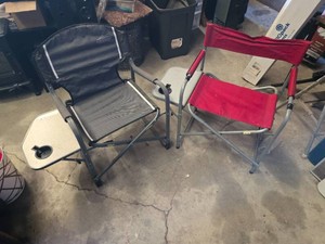 Lot of 2 Camping Chairs with Side Tables