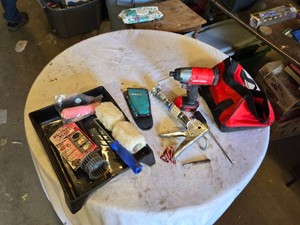 Craftsman CMCF800 20V Impact Driver (no battery), Caulking Gun, Paint Rollers and Accessories