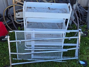 Metal rolling cart and other cart parts