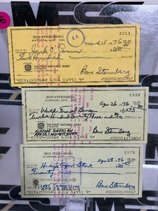 (3) Ben Sternberg Signed and Issued Checks - Legendary Rochester, MN Boxing Promoter