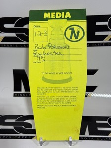 1982-83 Minnesota North Stars Stanley Cup Playoffs Media Pass - Bob Brown