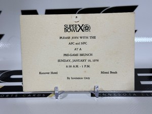 Super Bowl X Pre-Game Brunch Ticket - January 18, 1976
