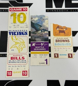 (3) Minnesota Vikings Vintaged 70s-80s Game Tickets