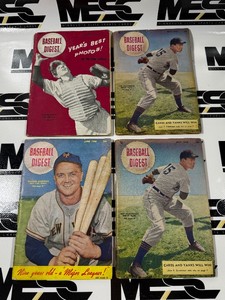 (4) 1940s Vintage Baseball Digest Publications 1948 and 1949