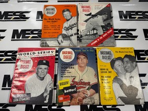 (5) 1950s Vintage Baseball Digest Publications 1950, 1951, 1952, 1953