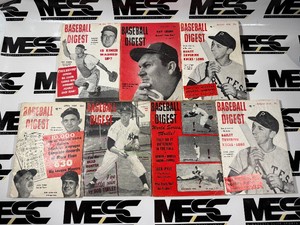 (6) 1950s Vintage Baseball Digest Publications 1955-1958