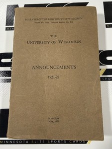 1921-22 The University of Wisconsin Vintage Bulletin Announcements Book