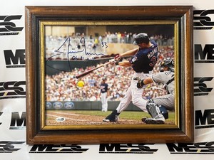 Justin Morneau Autograph w JSA Authentication Inscribed 06 AL MVP Framed Minnesota Twins Baseball Photo