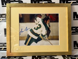 Lou Nanne Autograph w Triple Crown Authentication Letter Framed Minnesota North Stars Photo