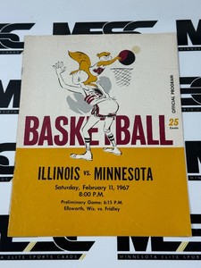 1967 Vintage University of Minnesota Basketball Program vs. Illinois