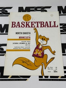 1967 Vintage University of Minnesota Basketball Program vs. North Dakota