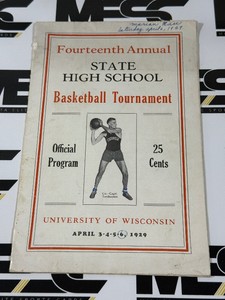 1929 Vintage Wisconsing State High School Basketball Tournament Program