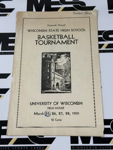 1931 Vintage Wisconsing State High School Basketball Tournament Program