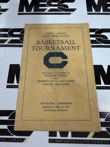 1921 Vintage Minnesota State High School Basketball Program