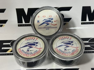 (3) 2001 Womens World Championship Hockey Game Pucks