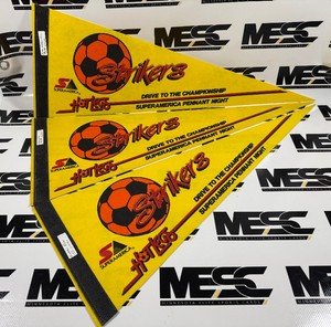 (3) Vintage Striker Soccer Pennants