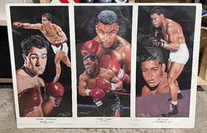 Mike Tyson  Joe Louis  Rocky Marciano Limited Edition Artist Signed 250 Print
