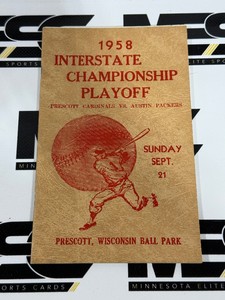 Vintage 1958 Interstate Championship Baseball Playoff Program