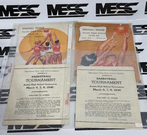 Vintage 1945-46 Minnesota State High School Basketball Tournament Programs