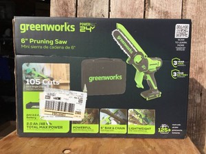New GREENWORKS 24V 6 Pruning Saw - Unopened - New in box