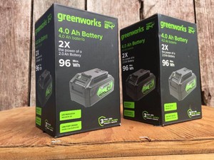 (2) GREENWORKS 4.0 AH 24V Batteries - New Works on 125 Different Tools