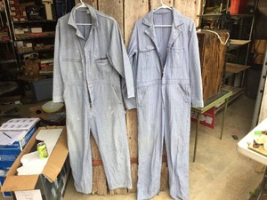 (2) Pair Vintage KEY IMPERIAL - Herringbone Denim Coveralls