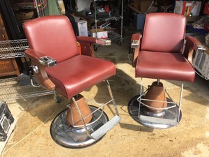 (2) Vintage KOKEN Barber Chairs - Appear Operational