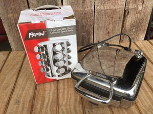 ALL-CLAD Waffler 4 and PARINI - 17 Pc Spice Rack