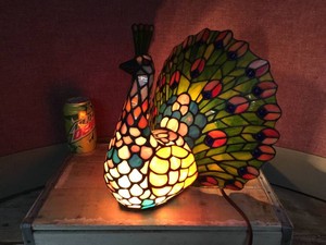 Stained Glass - TIFFANY Style - Peacock Table Lamp - Nice