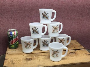 (7) FIRE KING Coffee Mugs - PheasantGoose
