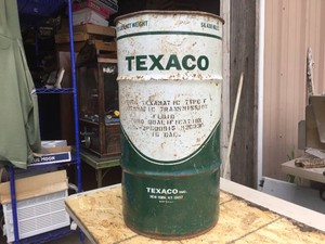 Vintage TEXACO Steel Barrel - 15 x 27 DecentGood Bottom