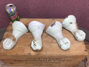 Vintage Cast Iron Bathtub Ball & Claw Feet - Set of 4