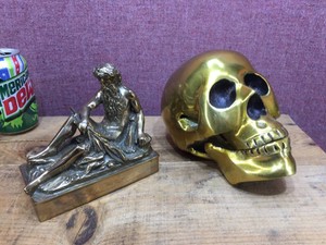 2 Cast BronzeAluminum Figures
