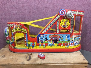 Amazing J. CHEIN - Tin LithoWind-Up ROLLER COASTER with Car