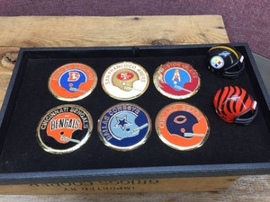 (6) Vintage NFL Medallions by Graqui - 1970