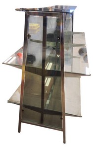 Glass & Chrome-Finish Retail Display Shelving Unit  Multi-Tier Store Fixture