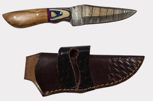 Louis Martin Knives (LMK) Fixed Blade Hunting Knife  Two-Tone Wood Handle & Box  NEW
