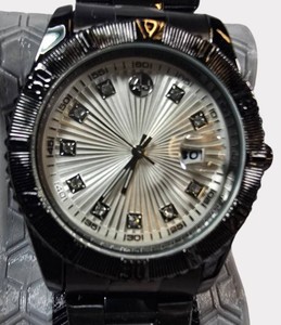 NEW  AJ USA    Executive  Black Bracelet Watch  41mm  Silver Dial  Hang Tag