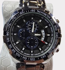 NEW A&J Sports-Master Black Dial Silver-Tone Mens Watch  $199.99 Tag