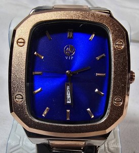 NEW AJ VIP Watch  Royal Blue Dial  Rose Gold & Silver-Tone Bracelet  43mm  DayDate  $299.99 Tag
