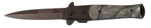 Falcon Pearl-Look Handle Folding Pocket Knife  Stainless Steel Blade & Pocket Clip  NEW