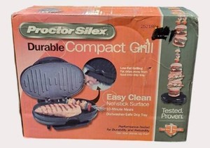 NEW Proctor Silex Compact Electric Indoor Grill  Nonstick  Model 25218P  Original Box