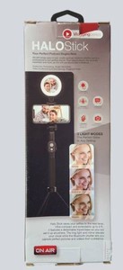 ON AIR HALOStick Bluetooth Selfie Stick  Ring Light, Tripod & Remote  NEW