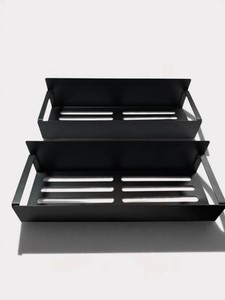 Black Magnetic Metal Storage Shelf Organizer  Wall Mount Style Utility Caddy  NEW