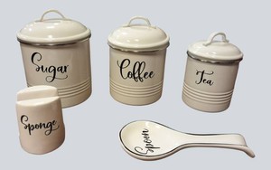 Home Acre Designs Farmhouse Kitchen Set  Canisters & Accessories  NEW