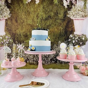 3-Piece Pink Cake & Dessert Display Stand Set